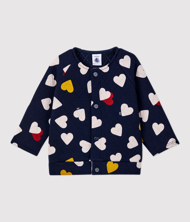 Cardigan matelass&eacute; b&eacute;b&eacute;. bleu/multicouleur